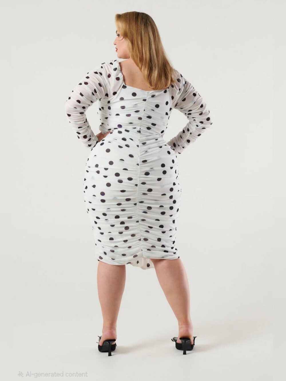 Novella The Label The Moment Mesh Dress Valentino Polka Dots Glamour Midi Sz 16 - Picture 4 of 10